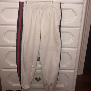 BRANDY MELVILLE WHITE ROSA SWEATPANTS